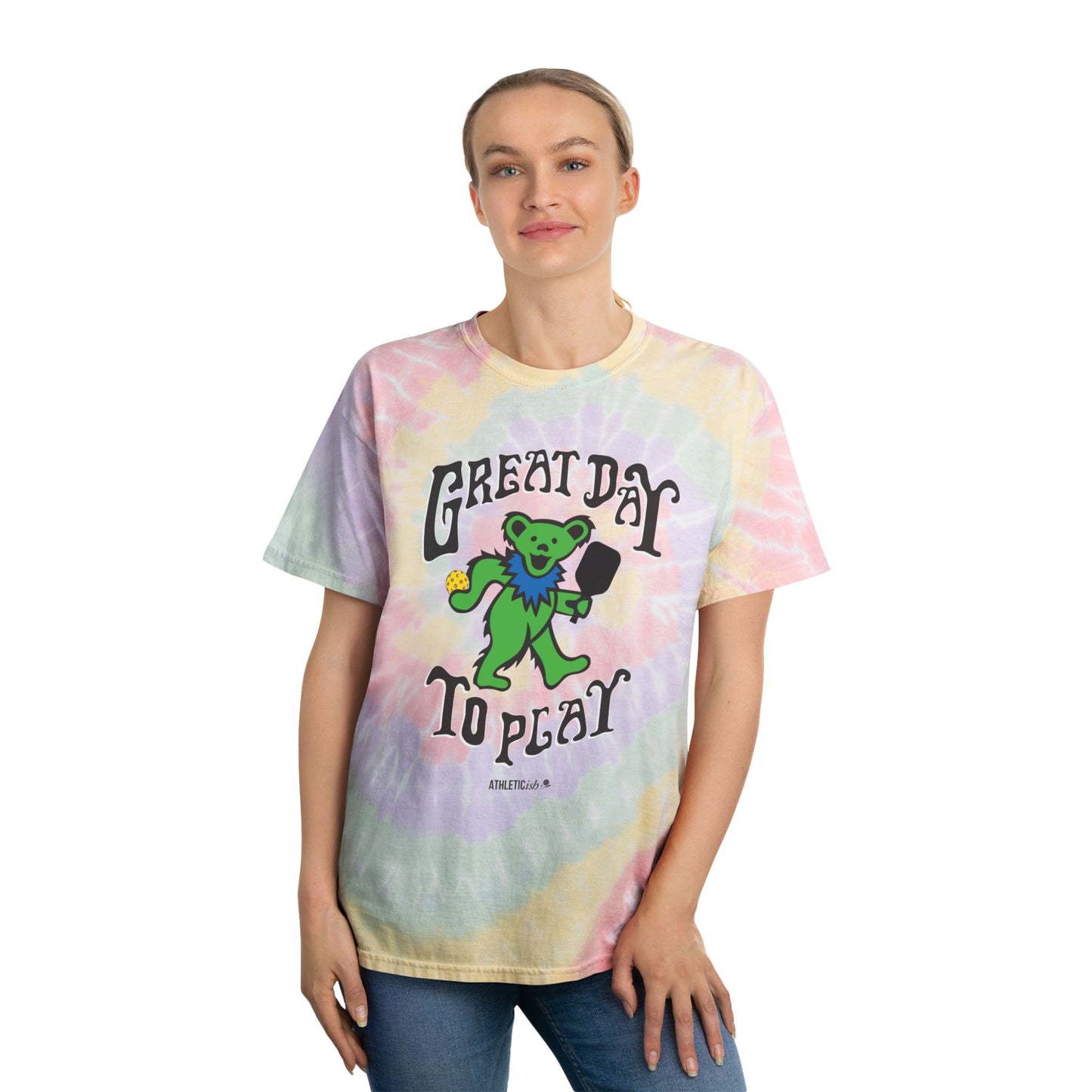 Tie-Dye Tee: Great Day to Play, Ideal for Music Festivals, Summer Outings, Casual Wear, Gifts for Friends, Fun Vibes