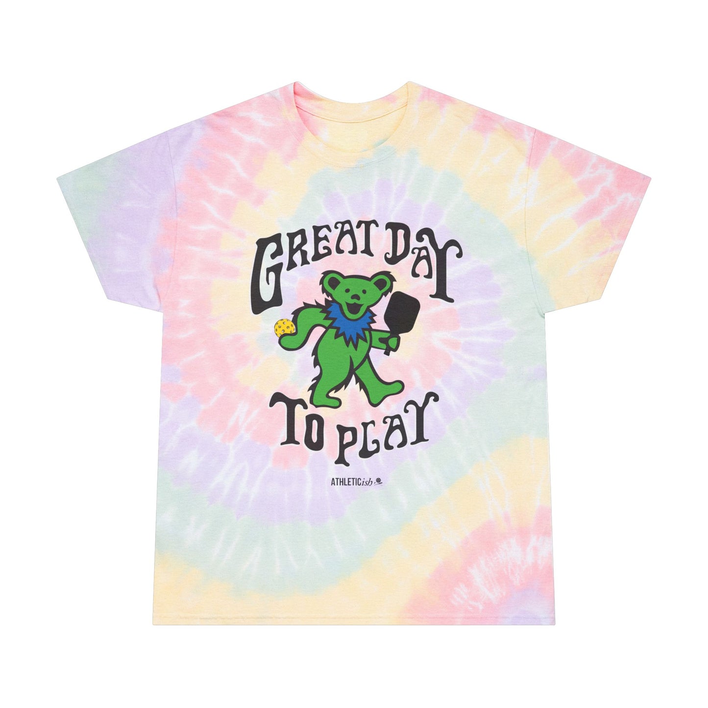 Tie-Dye Tee: Great Day to Play, Ideal for Music Festivals, Summer Outings, Casual Wear, Gifts for Friends, Fun Vibes