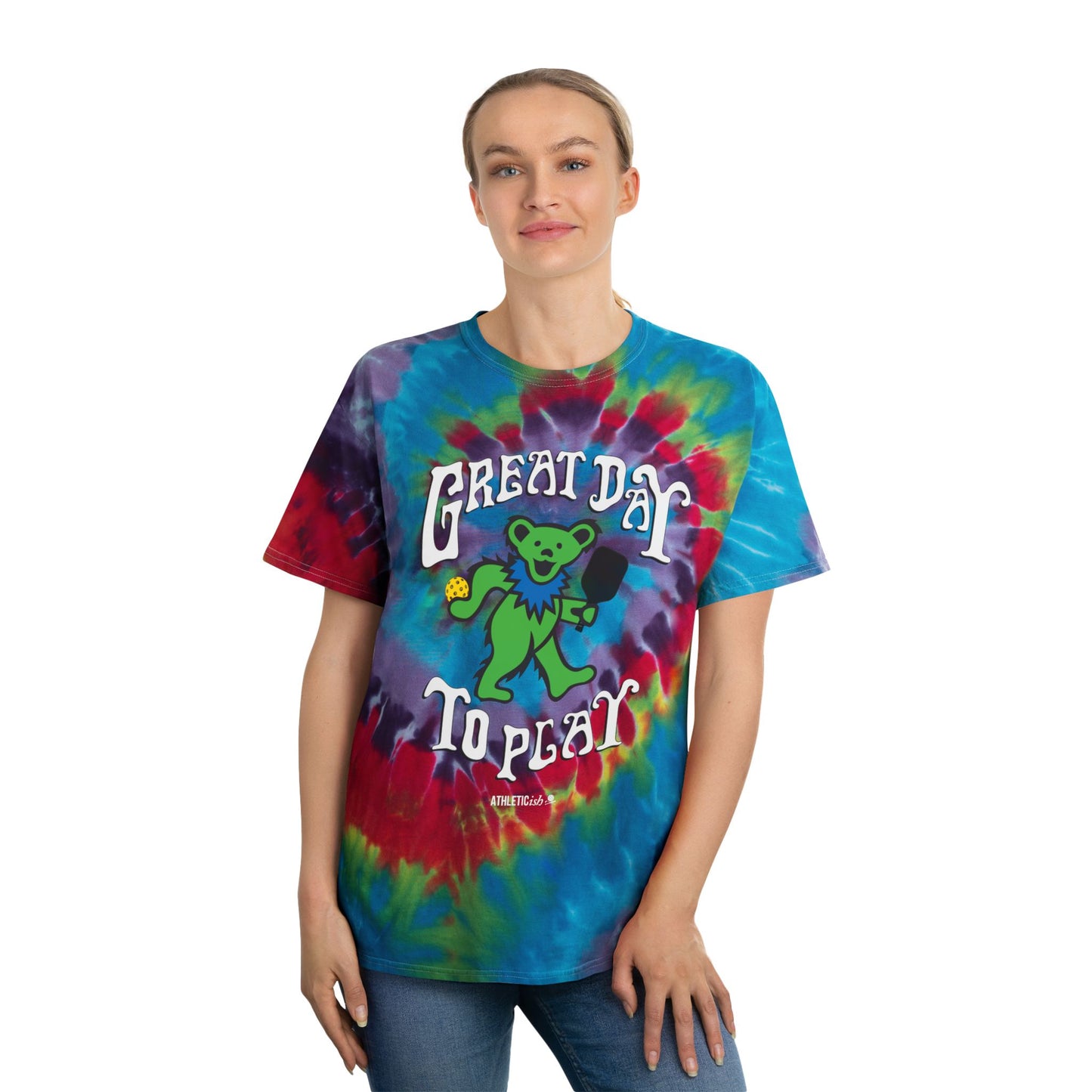 Tie-Dye Tee: Great Day to Play, Ideal for Music Festivals, Summer Outings, Casual Wear, Gifts for Friends, Fun Vibes