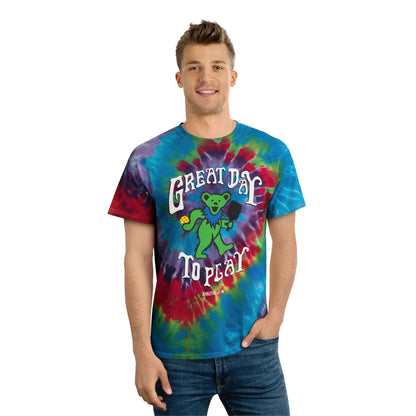 Tie-Dye Tee: Great Day to Play, Ideal for Music Festivals, Summer Outings, Casual Wear, Gifts for Friends, Fun Vibes