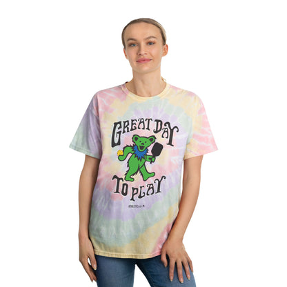 Tie-Dye Tee: Great Day to Play, Ideal for Music Festivals, Summer Outings, Casual Wear, Gifts for Friends, Fun Vibes